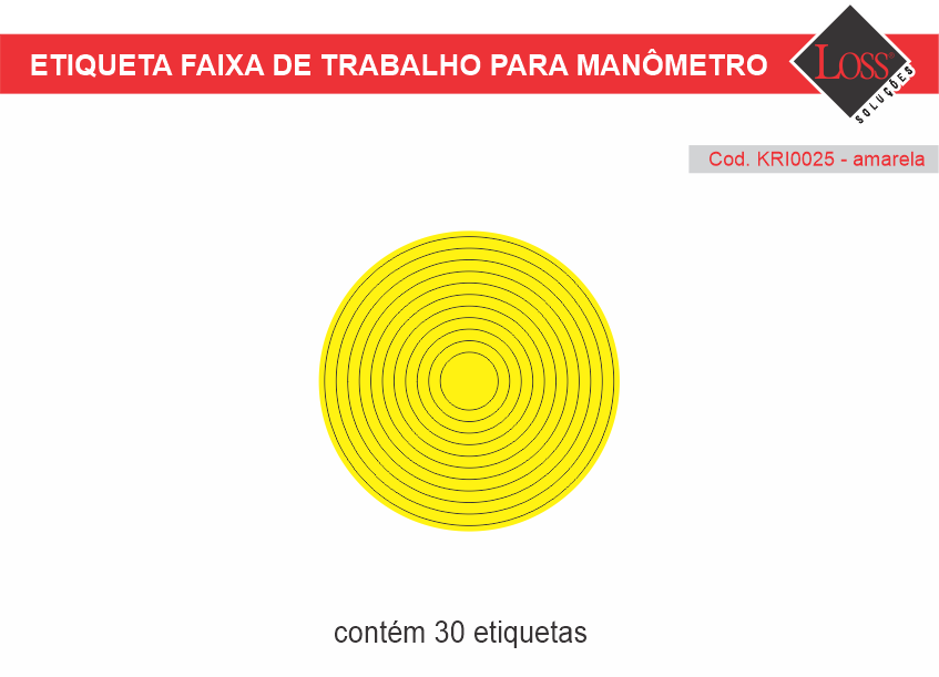 Etiquetas Gestão Visual Manômetro amarelo