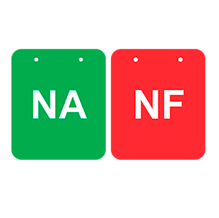 Etiqueta Gestão Visual Identificação posição de válvula NA NF